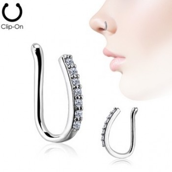 CZ Fake Clip On Nose Ring
